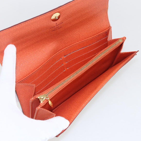 LOUIS VUITTON Multicolor Portefeuille Sarah Wallet White M93532 LV Auth 166362