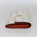 LOUIS VUITTON Multicolor Portefeuille Sarah Wallet White M93532 LV Auth 166362-4