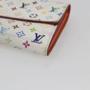 LOUIS VUITTON Multicolor Portefeuille Sarah Wallet White M93532 LV Auth 166362-7