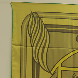 HERMES Carre 140 Scarf ""QUADRIGE"" Silk Green Auth 166363V - 0
