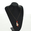 PRADA Clownfish Motif Necklace Ag925 Gold Tone Auth 166365V-14