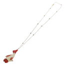 PRADA Clownfish Motif Necklace Ag925 Gold Tone Auth 166365V-2