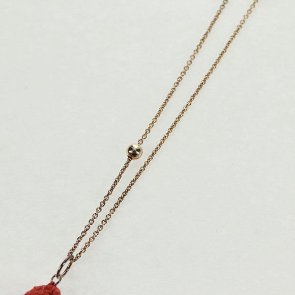 PRADA Clownfish Motif Necklace Ag925 Gold Tone Auth 166365V