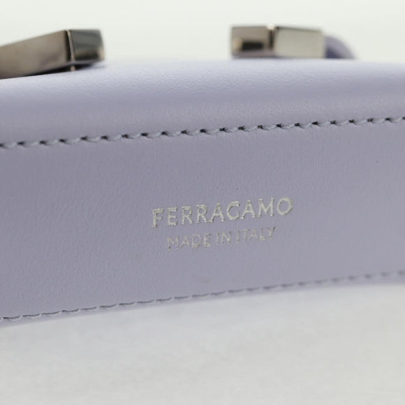 Salvatore Ferragamo Bag Charm Leather Purple Auth 166369M