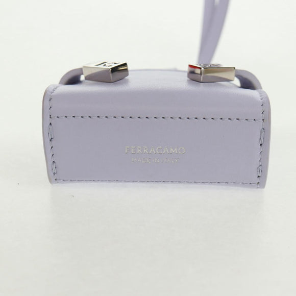 Salvatore Ferragamo Bag Charm Leather Purple Auth 166369M