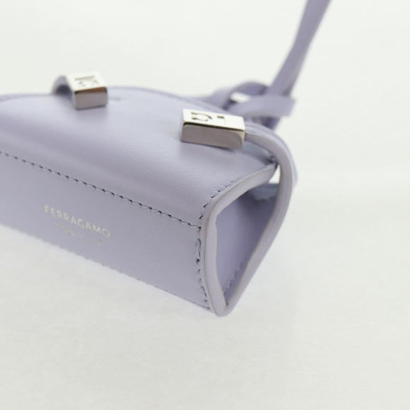 Salvatore Ferragamo Bag Charm Leather Purple Auth 166369M