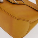 Salvatore Ferragamo Vala Hand Bag Leather 2way Yellow Silver Auth 166370-17