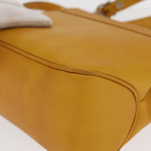 Salvatore Ferragamo Vala Hand Bag Leather 2way Yellow Silver Auth 166370