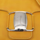 Salvatore Ferragamo Vala Hand Bag Leather 2way Yellow Silver Auth 166370-9