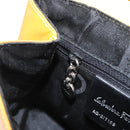 Salvatore Ferragamo Vala Hand Bag Leather 2way Yellow Silver Auth 166370-22