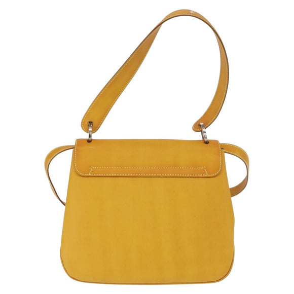Salvatore Ferragamo Vala Hand Bag Leather 2way Yellow Silver Auth 166370