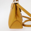 Salvatore Ferragamo Vala Hand Bag Leather 2way Yellow Silver Auth 166370-4