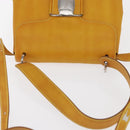 Salvatore Ferragamo Vala Hand Bag Leather 2way Yellow Silver Auth 166370-6