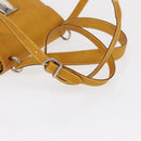 Salvatore Ferragamo Vala Hand Bag Leather 2way Yellow Silver Auth 166370-8