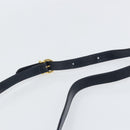 Salvatore Ferragamo Gancini Shoulder Bag Leather Navy Gold Auth 166375-8