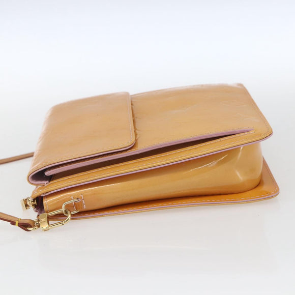 LOUIS VUITTON Monogram Vernis Motto Pouch Marshmallow Pink M91312 LV Auth 166377