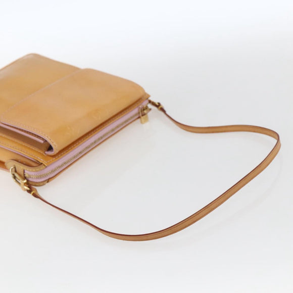 LOUIS VUITTON Monogram Vernis Motto Pouch Marshmallow Pink M91312 LV Auth 166377