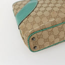 GUCCI GG Canvas Tote Bag Beige Silver 113015 Auth 166378-11