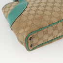 GUCCI GG Canvas Tote Bag Beige Silver 113015 Auth 166378-13