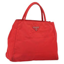 PRADA Hand Bag Nylon Red Auth 166380-1