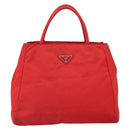 PRADA Hand Bag Nylon Red Auth 166380-13