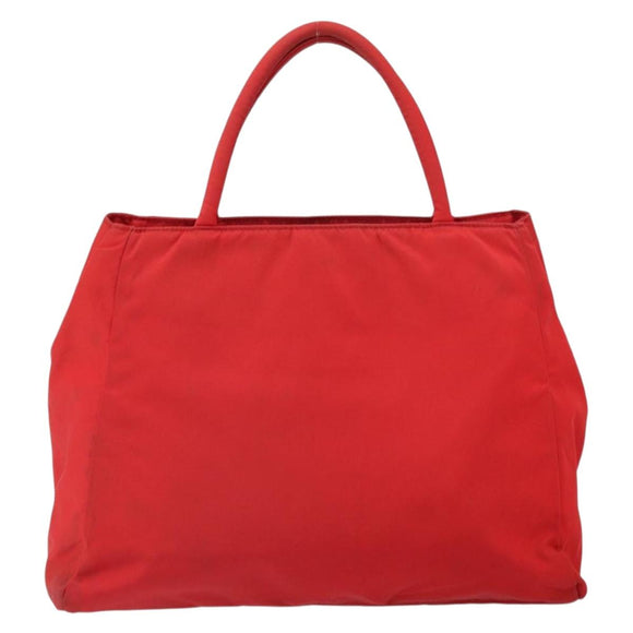 PRADA Hand Bag Nylon Red Auth 166380