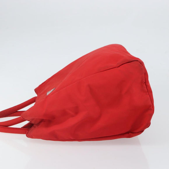 PRADA Hand Bag Nylon Red Auth 166380