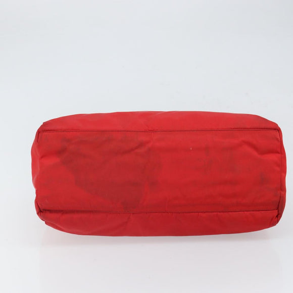 PRADA Hand Bag Nylon Red Auth 166380