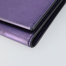Salvatore Ferragamo Gancini Long Wallet Leather Purple Gold Auth 166383A-8