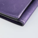 Salvatore Ferragamo Gancini Long Wallet Leather Purple Gold Auth 166383A-15