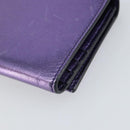 Salvatore Ferragamo Gancini Long Wallet Leather Purple Gold Auth 166383A-16
