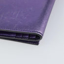 Salvatore Ferragamo Gancini Long Wallet Leather Purple Gold Auth 166383A-17