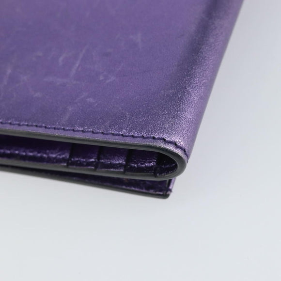 Salvatore Ferragamo Gancini Long Wallet Leather Purple Gold Auth 166383A