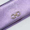 Salvatore Ferragamo Gancini Long Wallet Leather Purple Gold Auth 166383A-18
