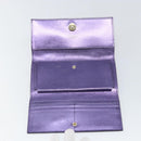 Salvatore Ferragamo Gancini Long Wallet Leather Purple Gold Auth 166383A-10