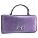 Salvatore Ferragamo Gancini Long Wallet Leather Purple Gold Auth 166383A-1