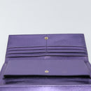Salvatore Ferragamo Gancini Long Wallet Leather Purple Gold Auth 166383A-22