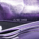 Salvatore Ferragamo Gancini Long Wallet Leather Purple Gold Auth 166383A-12