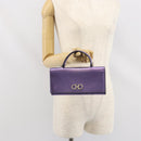 Salvatore Ferragamo Gancini Long Wallet Leather Purple Gold Auth 166383A-25