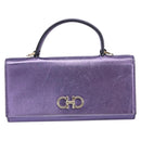 Salvatore Ferragamo Gancini Long Wallet Leather Purple Gold Auth 166383A-13