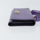 Salvatore Ferragamo Gancini Long Wallet Leather Purple Gold Auth 166383A-3