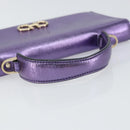 Salvatore Ferragamo Gancini Long Wallet Leather Purple Gold Auth 166383A-7
