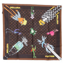 LOUIS VUITTON Monogram LV Friends Bandana Scarf Silk Brown MP2954 Auth 166390V-1