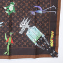 LOUIS VUITTON Monogram LV Friends Bandana Scarf Silk Brown MP2954 Auth 166390V-10