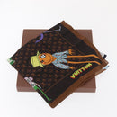LOUIS VUITTON Monogram LV Friends Bandana Scarf Silk Brown MP2954 Auth 166390V-13