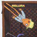 LOUIS VUITTON Monogram LV Friends Bandana Scarf Silk Brown MP2954 Auth 166390V-2