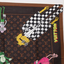 LOUIS VUITTON Monogram LV Friends Bandana Scarf Silk Brown MP2954 Auth 166390V-3