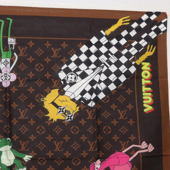 LOUIS VUITTON Monogram LV Friends Halstuch Seide Braun MP2954 Auth 166390V