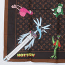 LOUIS VUITTON Monogram LV Friends Bandana Scarf Silk Brown MP2954 Auth 166390V-9