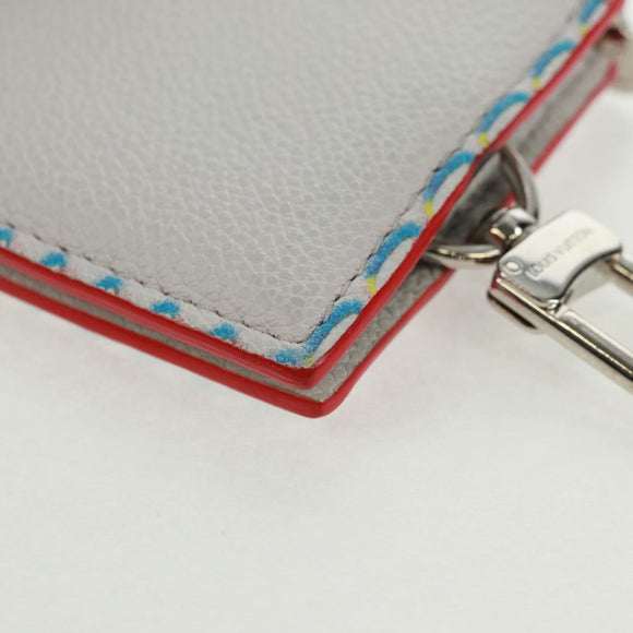 LOUIS VUITTON Damier Spray Double Zip Card Holder White M81430 LV Auth 166392M
